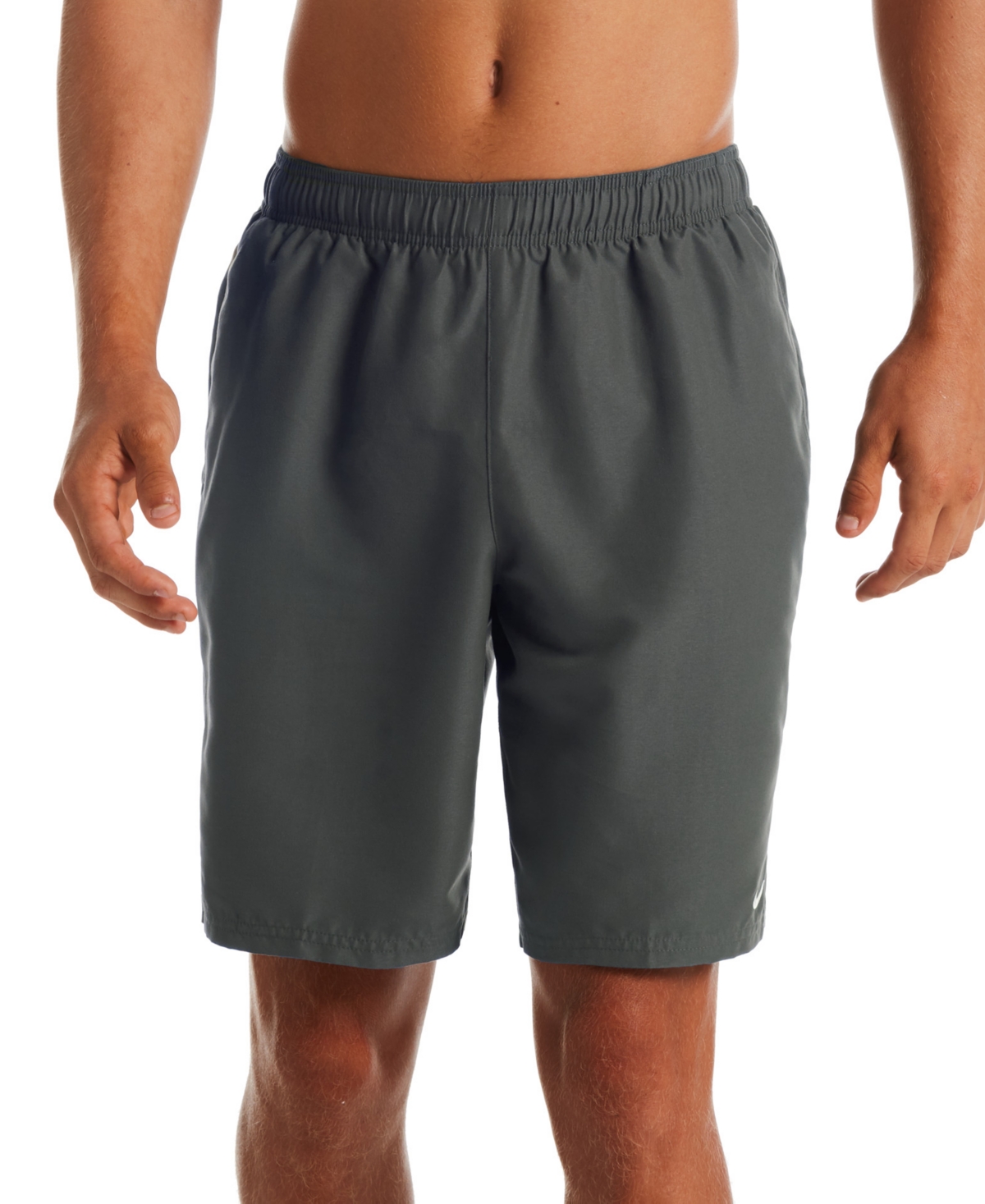 Shop Nike Men's Essential Lap Solid 9" Swim Trunks In Iron Grey