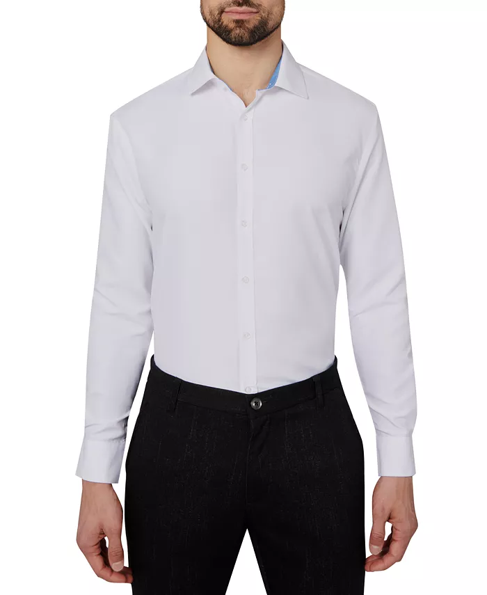 Men's Regular Fit Solid Wrinkle Free Performance Dress Shirt