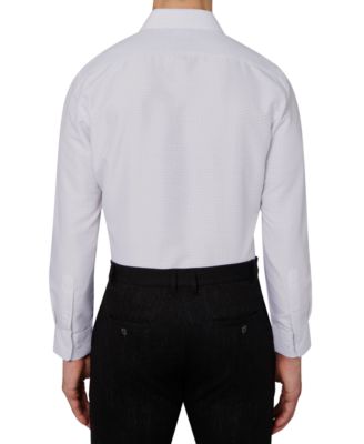 Men's Regular Fit Dot Print Wrinkle Free Performance Dress Shirt