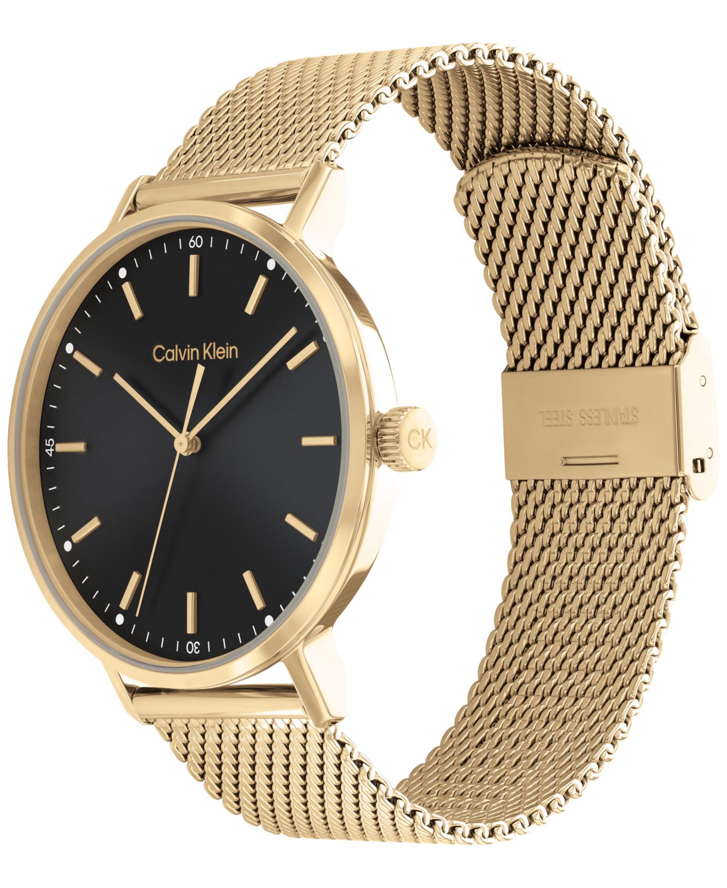 Часы Calvin Klein Gold-Tone Mesh Bracelet Watch 42mm — фото 2
