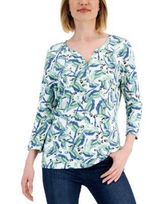 Karen Scott - Petite Parrot Mirage Top