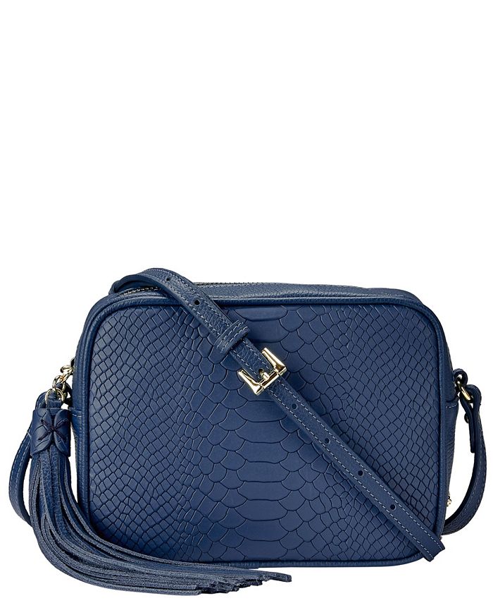 Gigi New York Madison Python-Embossed Leather Crossbody Bag