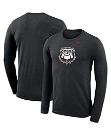 Men's Black Georgia Bulldogs Secondary School Logo Legend Performance Long Sleeve T-shirt