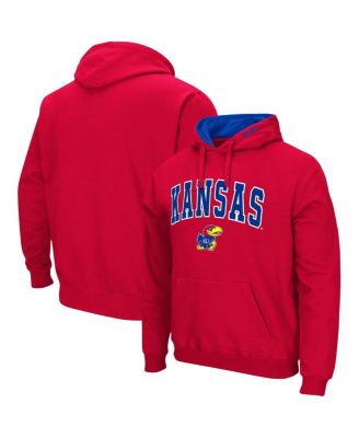 Men's Red Kansas Jayhawks Arch and Logo 3.0 Pullover Hoodie