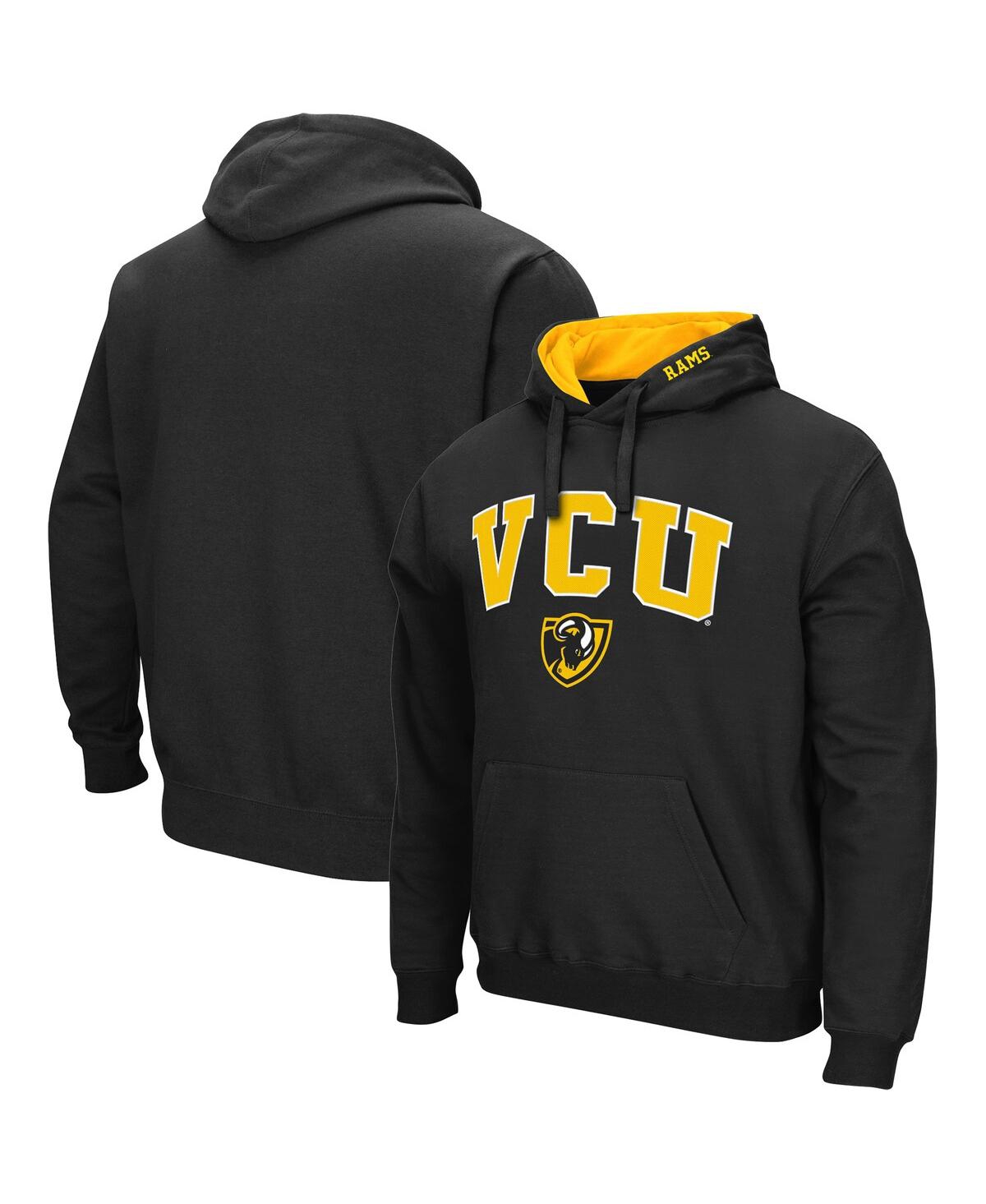 Colosseum Black Vcu Rams Arch And Logo Pullover Hoodie In Black