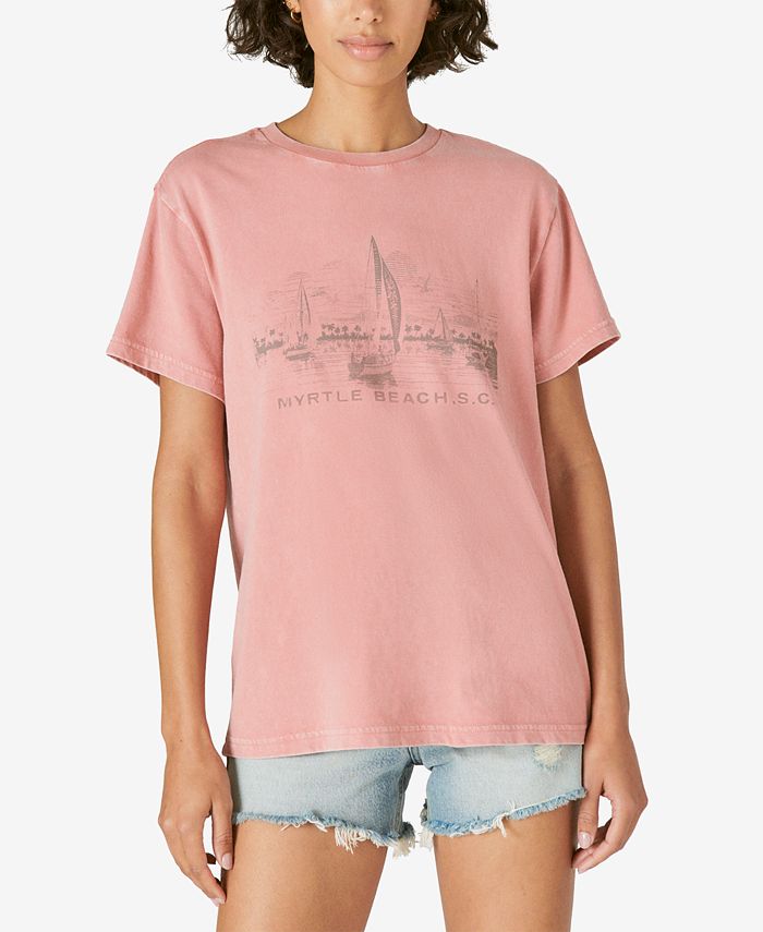 Lucky Brand Myrtle Beach Cotton Boyfriend T-Shirt - Macy's