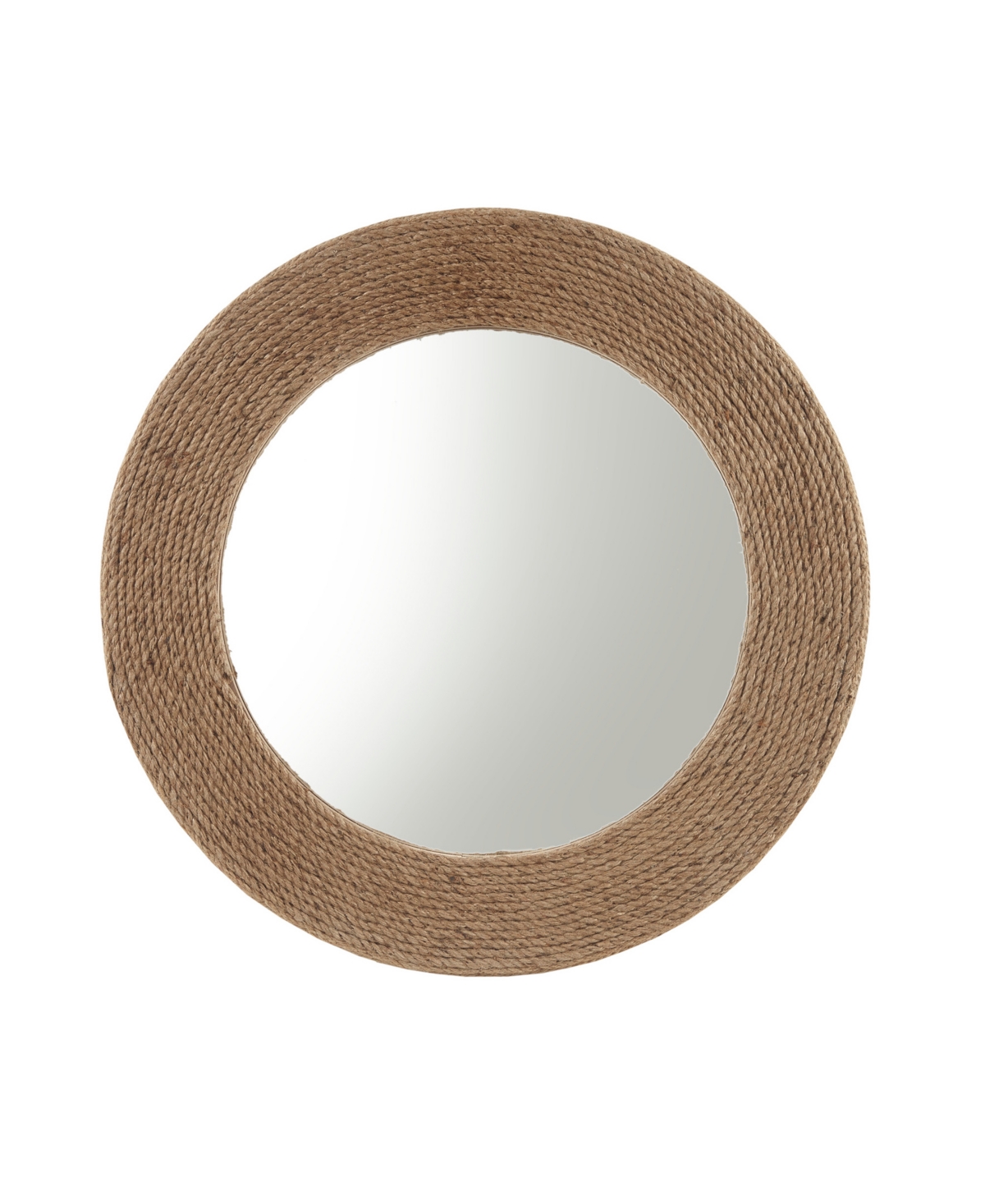 Madison Park Cove Round Jute Mirror In Natural