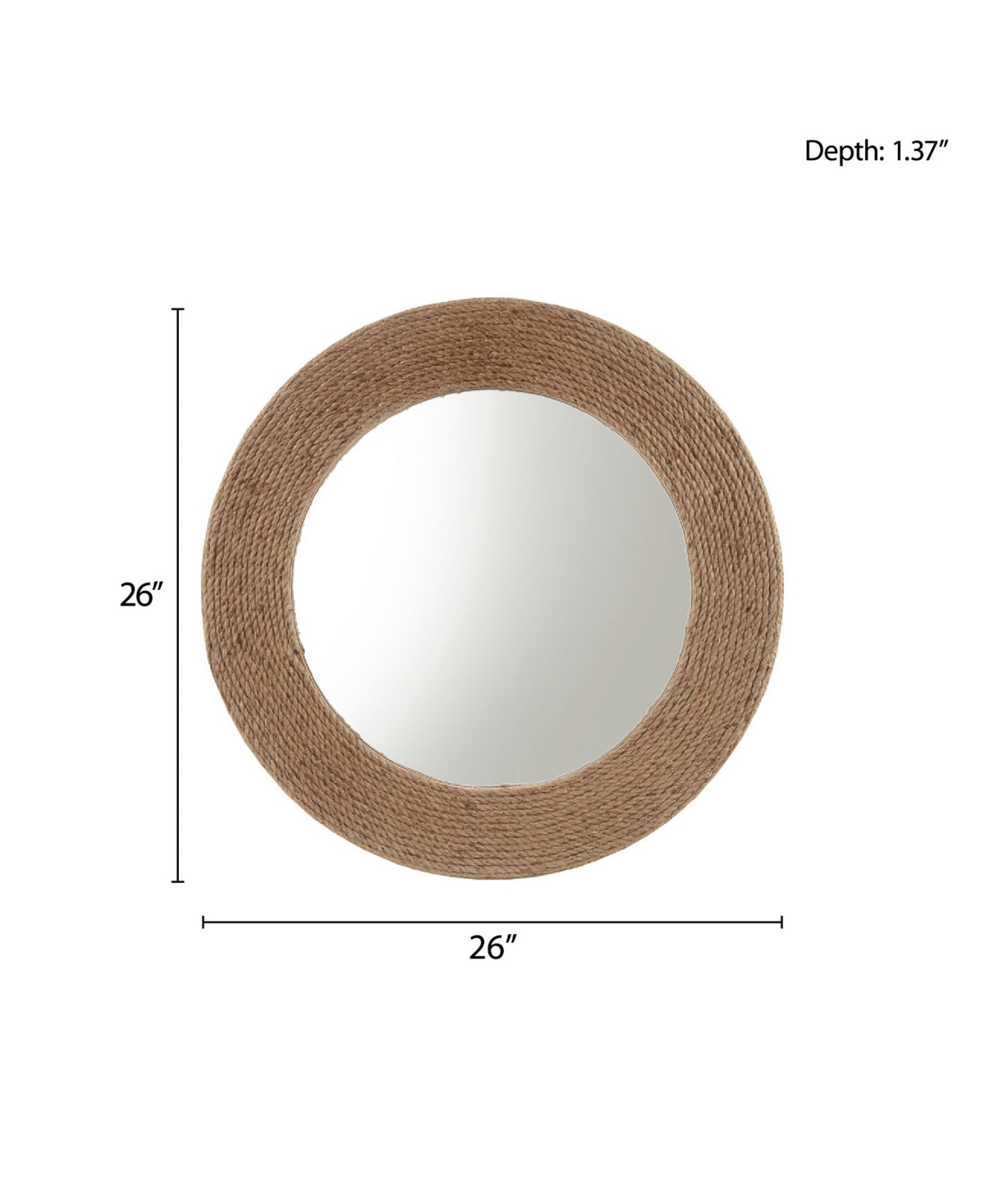 Madison Park Cove Round Jute Mirror