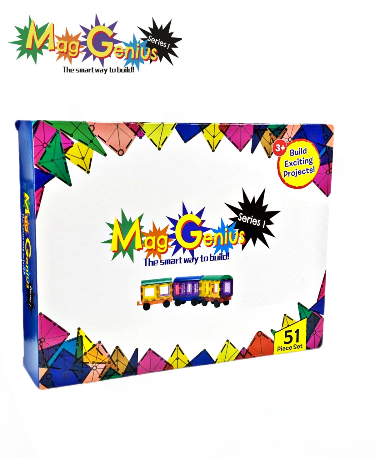 Mag-genius Specialized Magnetic Building Tile Shapes Play Set, 51 Piece In Multi Colored Plastic