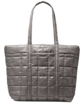 Michael Kors Stirling Large Quilted Padded Tote Bag Color Heather Gray New