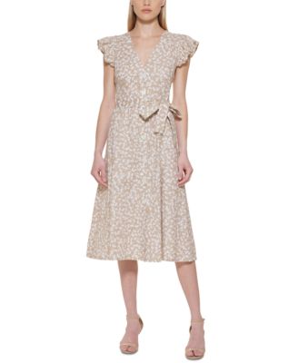 Tommy Hilfiger - Flutter Sleeve Midi Dress