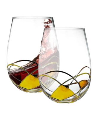 Bezrat Wine Glasses, Set Of 2 - Macy's