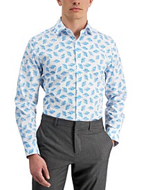 Men's Slim Fit Leaf-Print Dress Shirt, Created for Macy's 