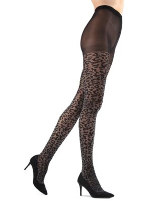 Women's Leopard Print Pattern Shimmer Sheer Tights