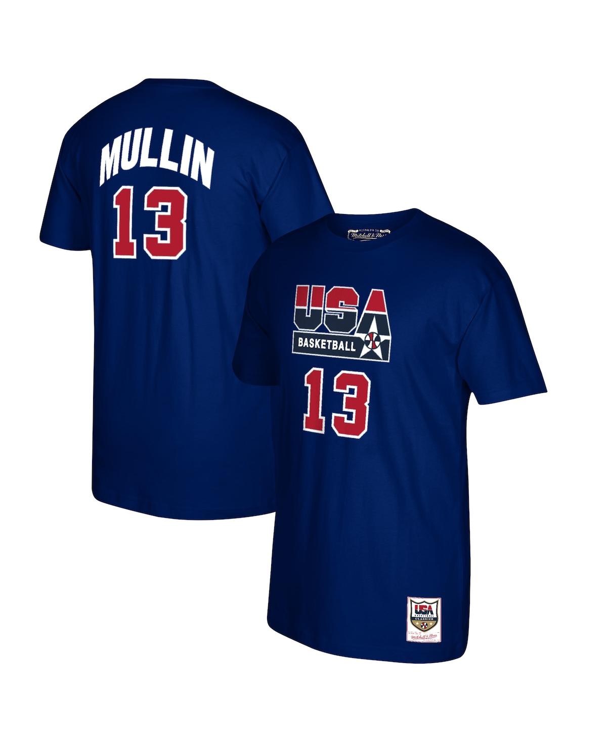 Men's Mitchell & Ness Chris Mullin Navy Usa Basketball 1992 Dream Team Name and Number T-shirt - Navy