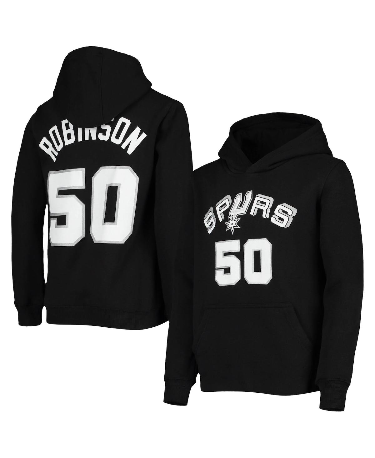 Shop Mitchell & Ness Big Boys  David Robinson Black San Antonio Spurs Hardwood Classics Name And Number Pu