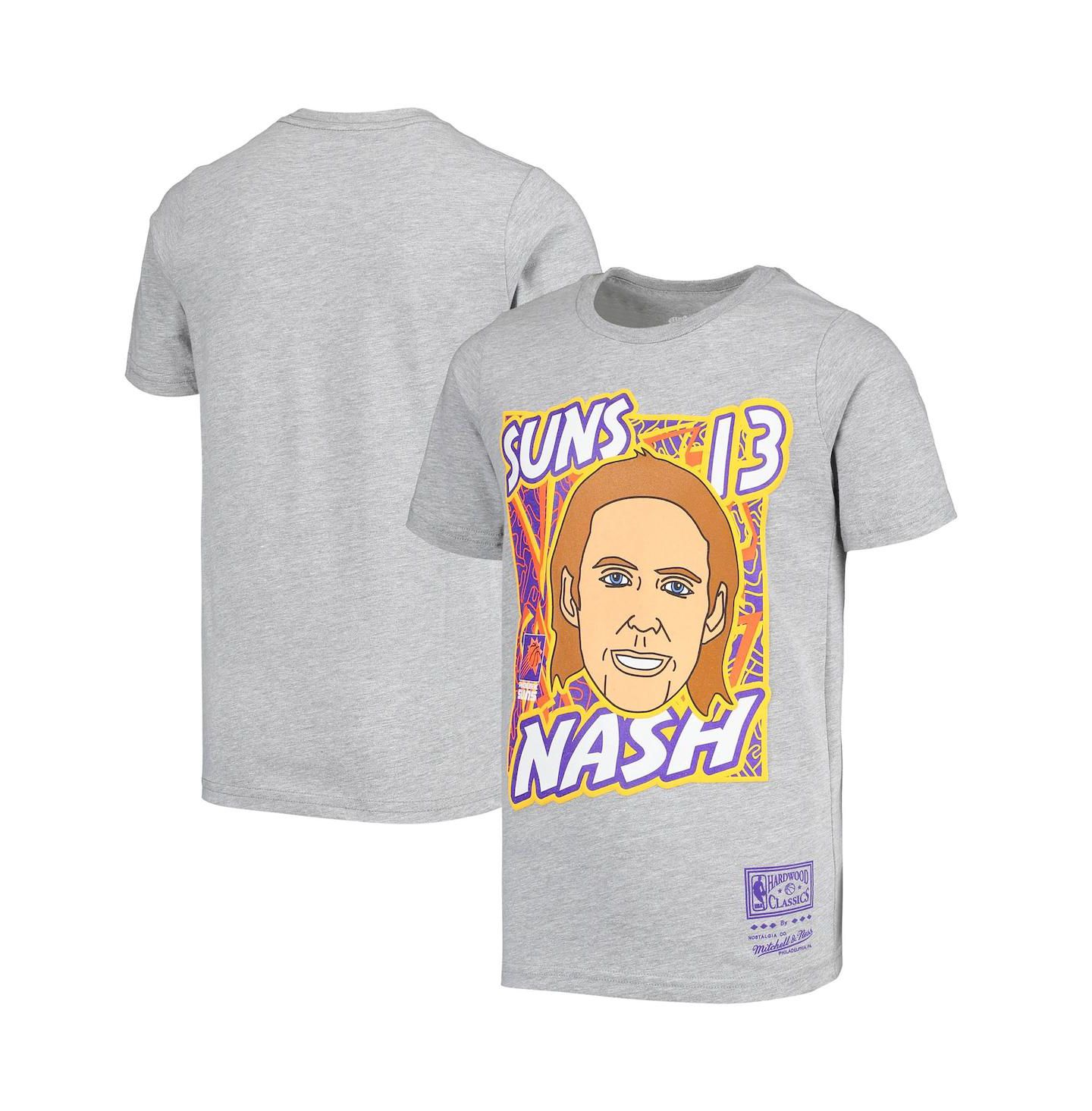 Футболка Mitchell & Ness Steve Nash Gray Phoenix Suns Hardwood Classics King of the Court Player для мальчиков — фото 1