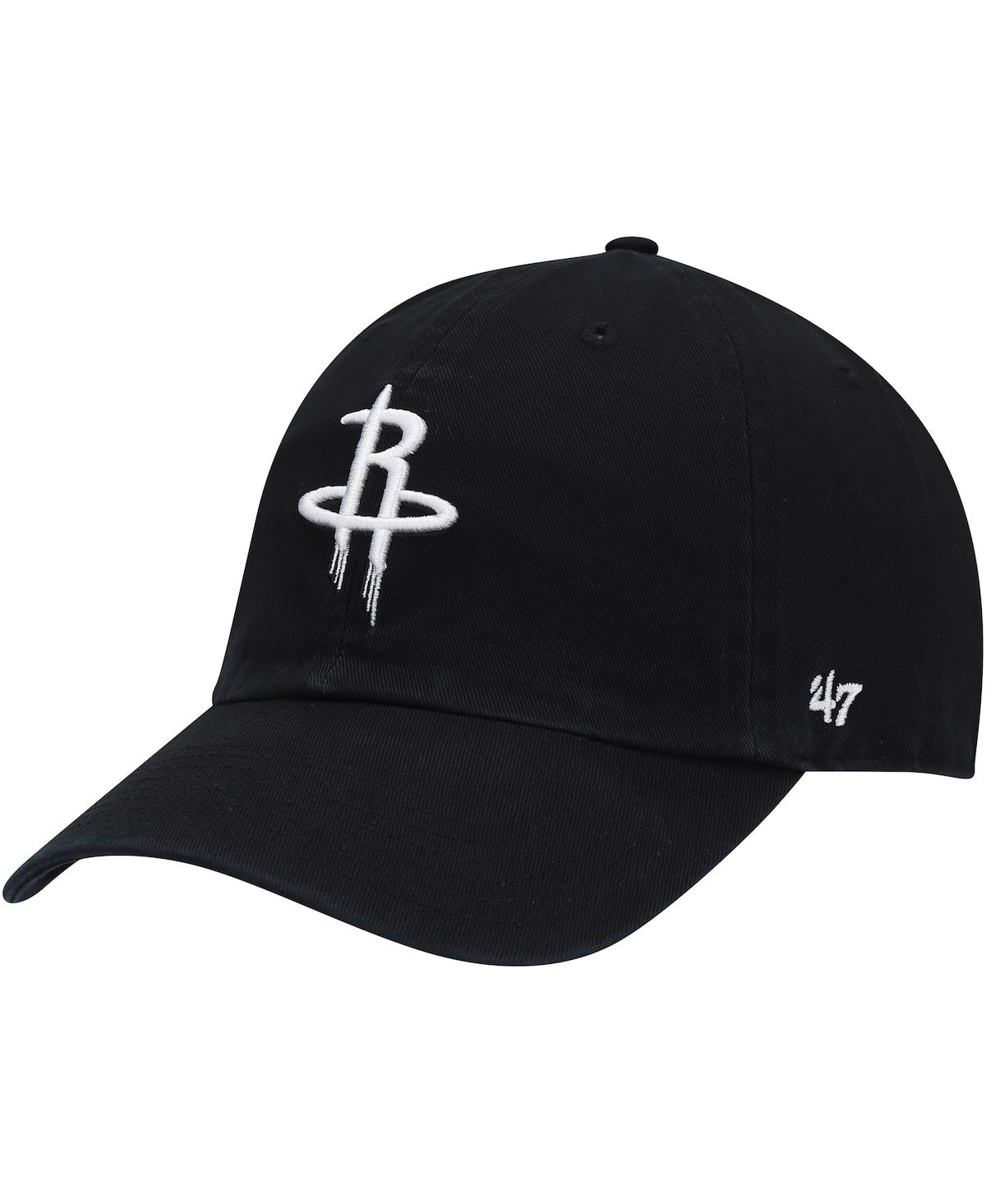 Men's '47 Black Houston Rockets Team Clean Up Adjustable Hat