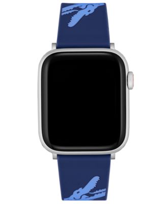 Lacoste Crocodile Silicone Apple Watch Strap Band 42mm selling / 44mm Blue Rubber Logo