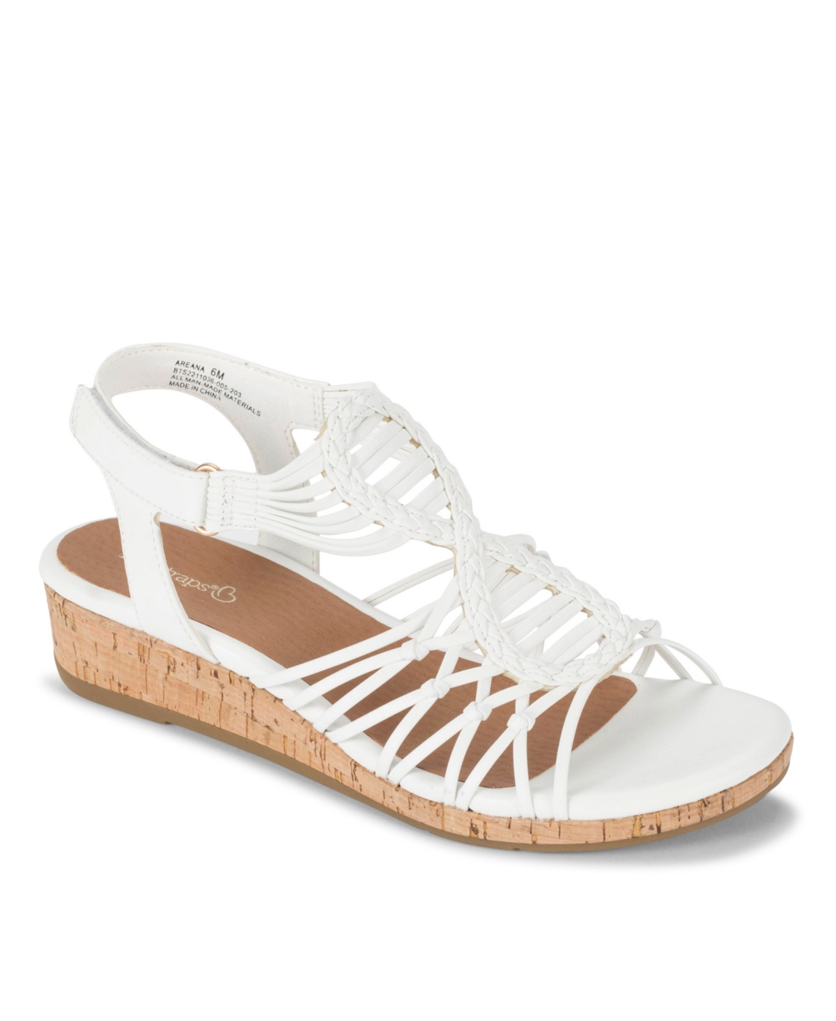 Baretraps Areana Strappy Wedge Sandals In White