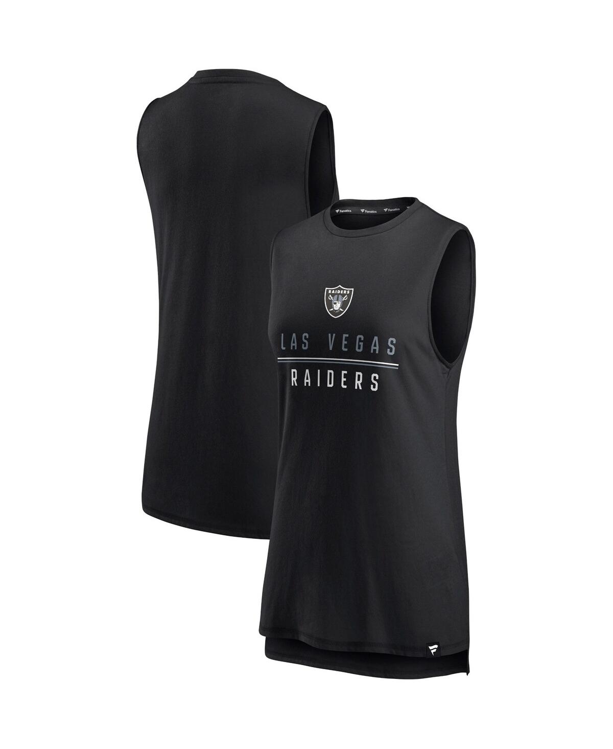 Women's Fanatics Black Las Vegas Raiders True Contender Tank Top - Black