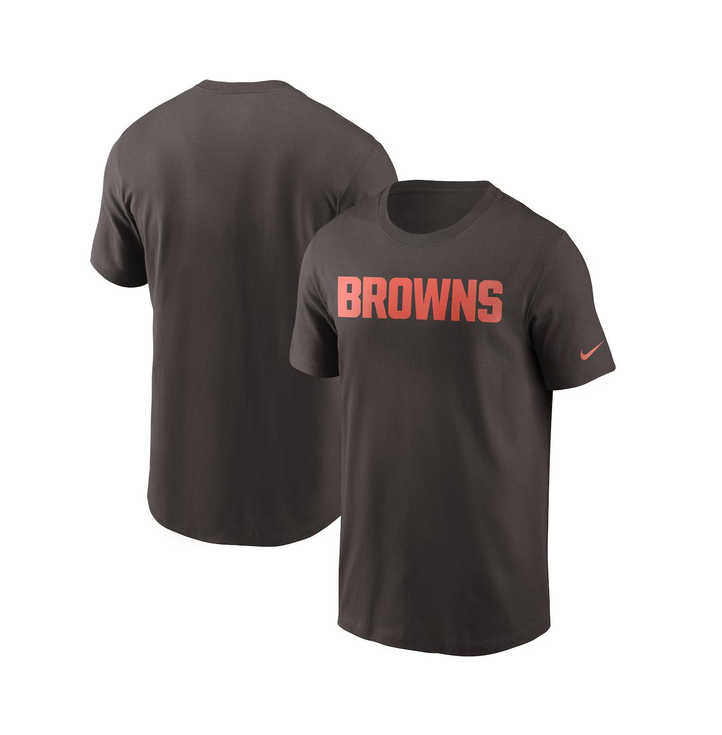 Мужская футболка Nike Brown Cleveland Browns Team Wordmark — фото 1
