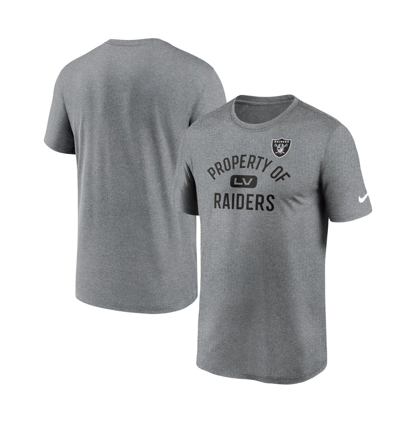 Мужская футболка Nike Heathered Charcoal Las Vegas Raiders Property Of Legend Performance — фото 1
