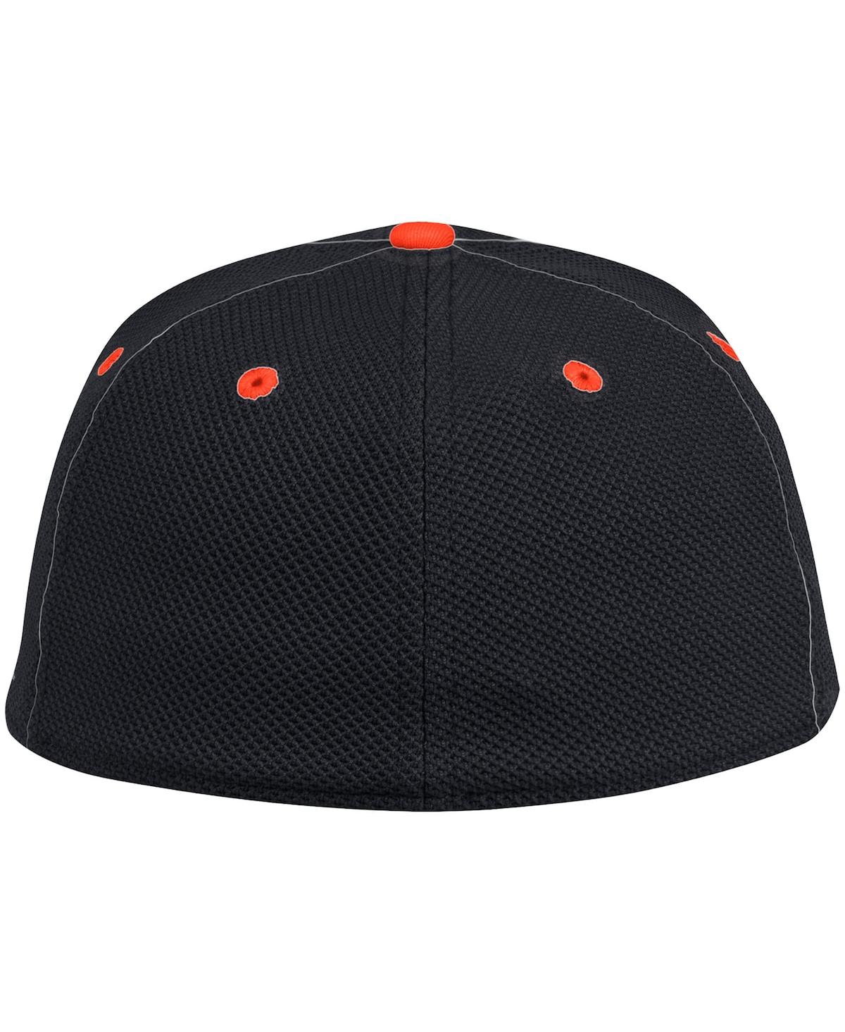Shop Adidas Originals Men's Adidas Black, Orange Miami Hurricanes On-field Baseball Fitted Hat In Black,orange