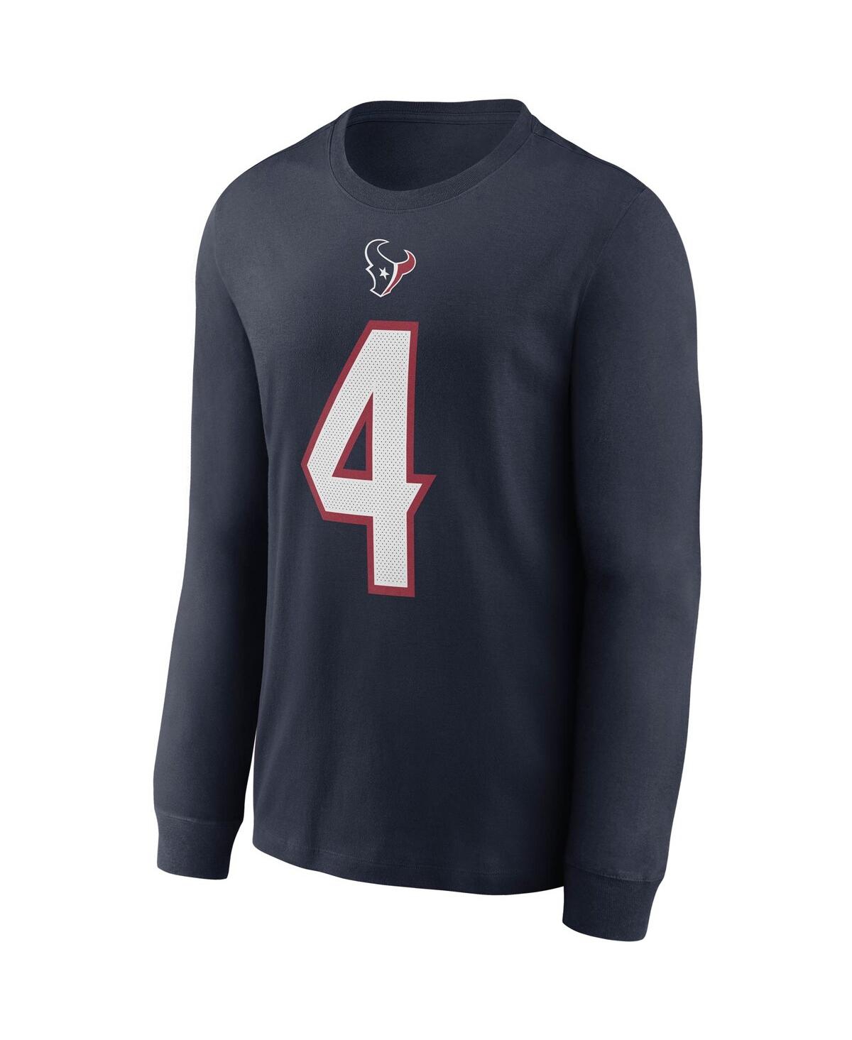 Men's Nike Deshaun WatsonHouston Texans Player Name Number Long Sleeve T-shirt - Navy