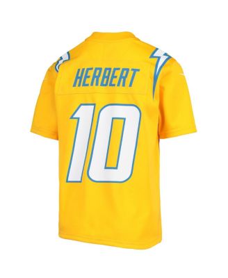 Big Boys Justin Herbert Gold Los Angeles Chargers Inverted Team Game Jersey