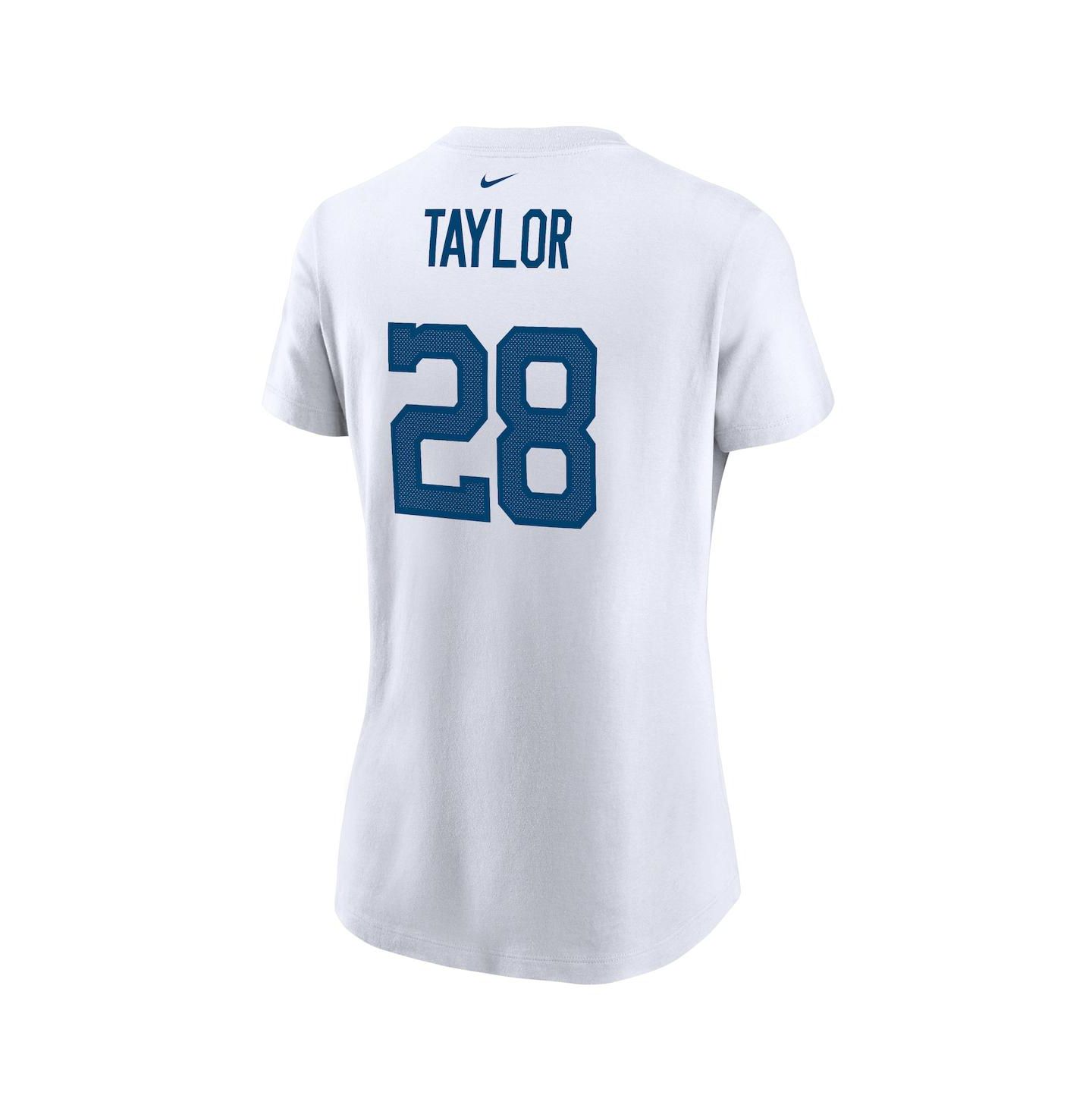 Женская футболка Nike Jonathan Taylor White Indianapolis Colts Player Name & Number — фото 4