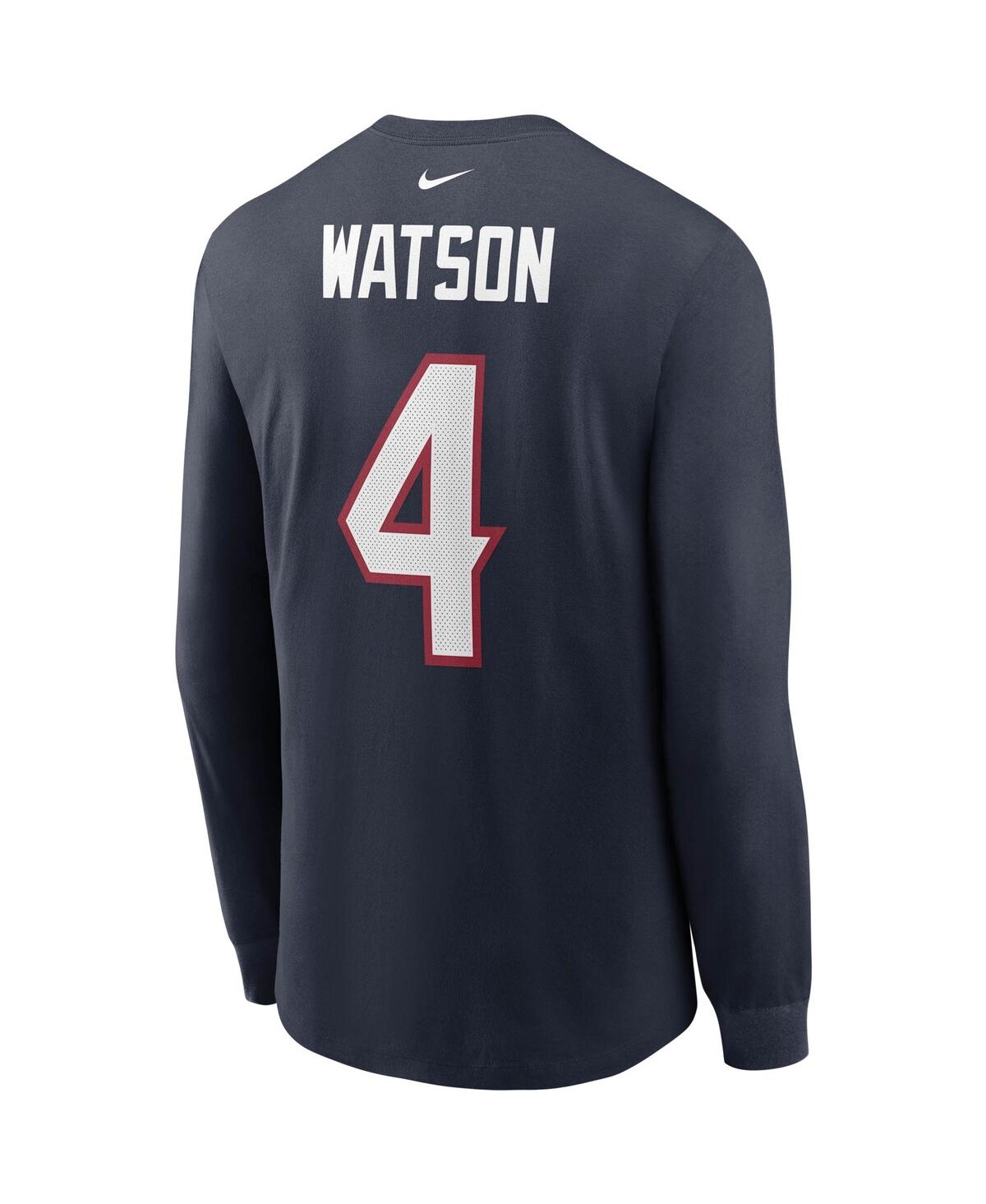 Men's Nike Deshaun WatsonHouston Texans Player Name Number Long Sleeve T-shirt - Navy