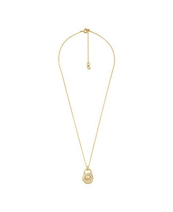 Michael Kors 14K Gold Plated Lock Pendant Necklace Macy s
