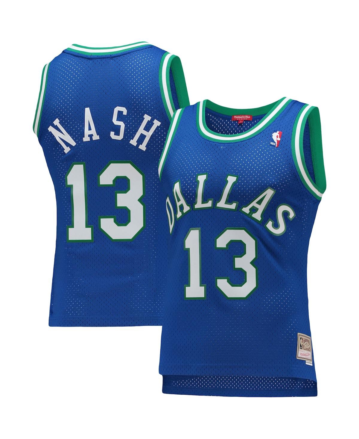Mitchell Ness Women s Mitchell Ness Steve Nash Blue Dallas Mavericks 1998 99 Hardwood Classics Swingman Jersey Blue Smart Closet