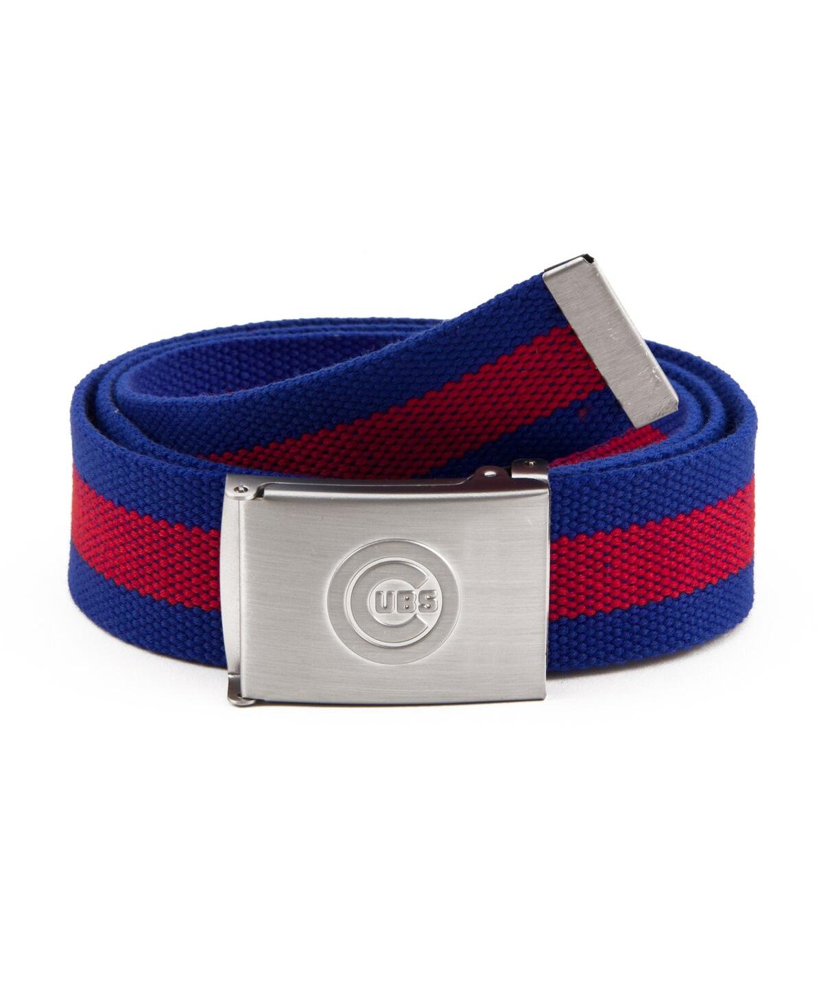 Shop Eagles Wings Men's Chicago Cubs Fabric Belt In Blue,red