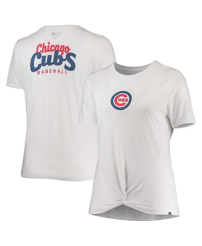 New Era Women's White Chicago Cubs Plus Size 2-Hit Front Knot T-shirt -  Macy's