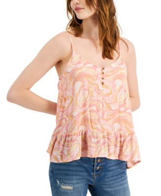 Hippie Rose - Juniors' Ruffled-Hem Tank Top