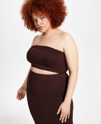 Bar III - Plus Size Crepe Tube Top