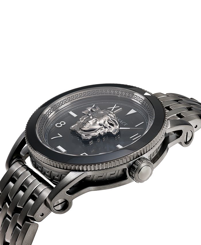 Versace Men s Swiss V Palazzo Gunmetal Ion Plated Stainless Steel