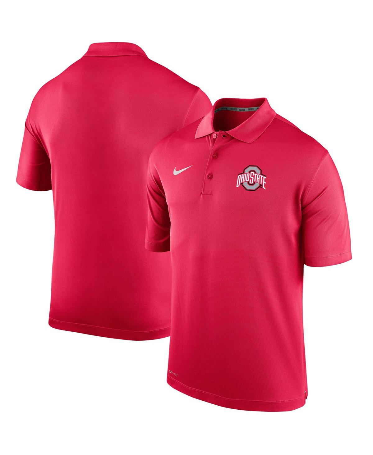 Men's Nike Scarlet Ohio State Buckeyes Primary Logo Varsity Performance Polo Shirt