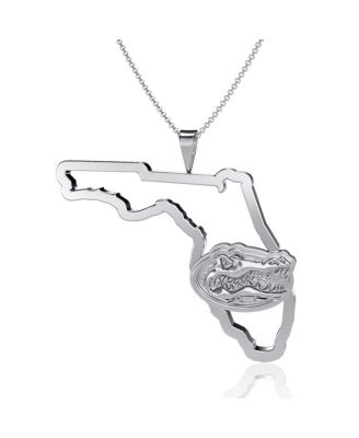 Women's Silver-Tone Florida Gators Team State Outline Necklace