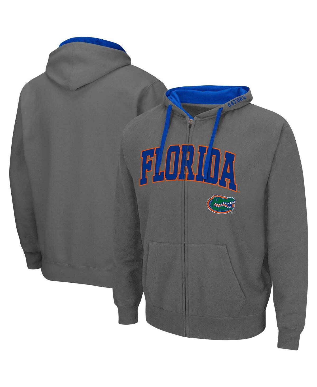 Colosseum Men's  Charcoal Florida Gators Big And Tall Full-zip Hoodie In Charcoal