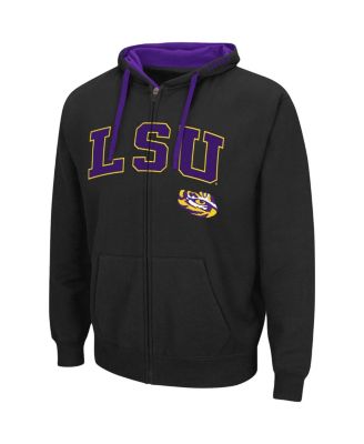 Men's Black LSU Tigers Big and Tall Full-Zip Hoodie
