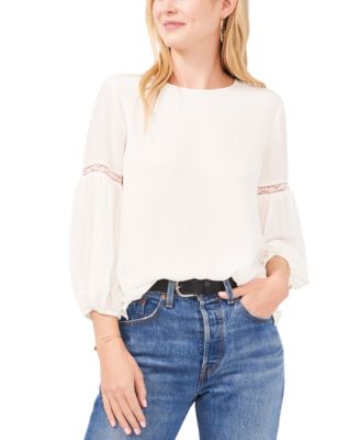 Vince Camuto - Lace-Inset Balloon-Sleeve Top