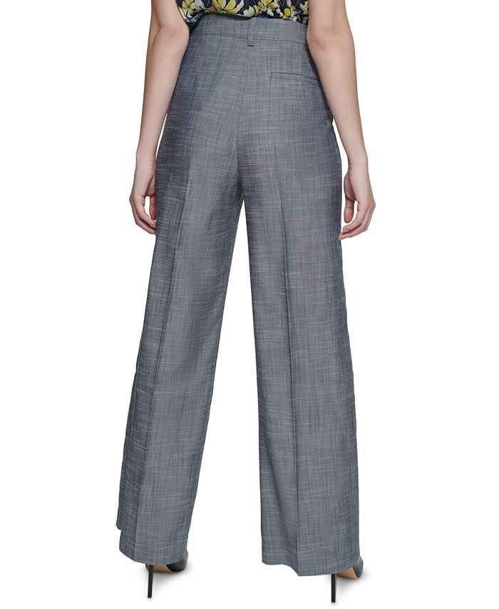 Tommy Hilfiger Button-Embellished Wide-Leg Pants - Macy's