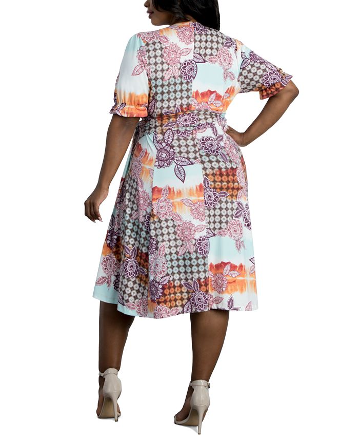 Kiyonna Women's Plus Size Tuscan Tie Wrap Dress & Reviews - Dresses ...