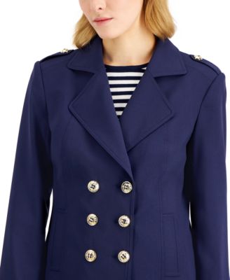 Tahari ASL Double Button Sailor Peacoat 
