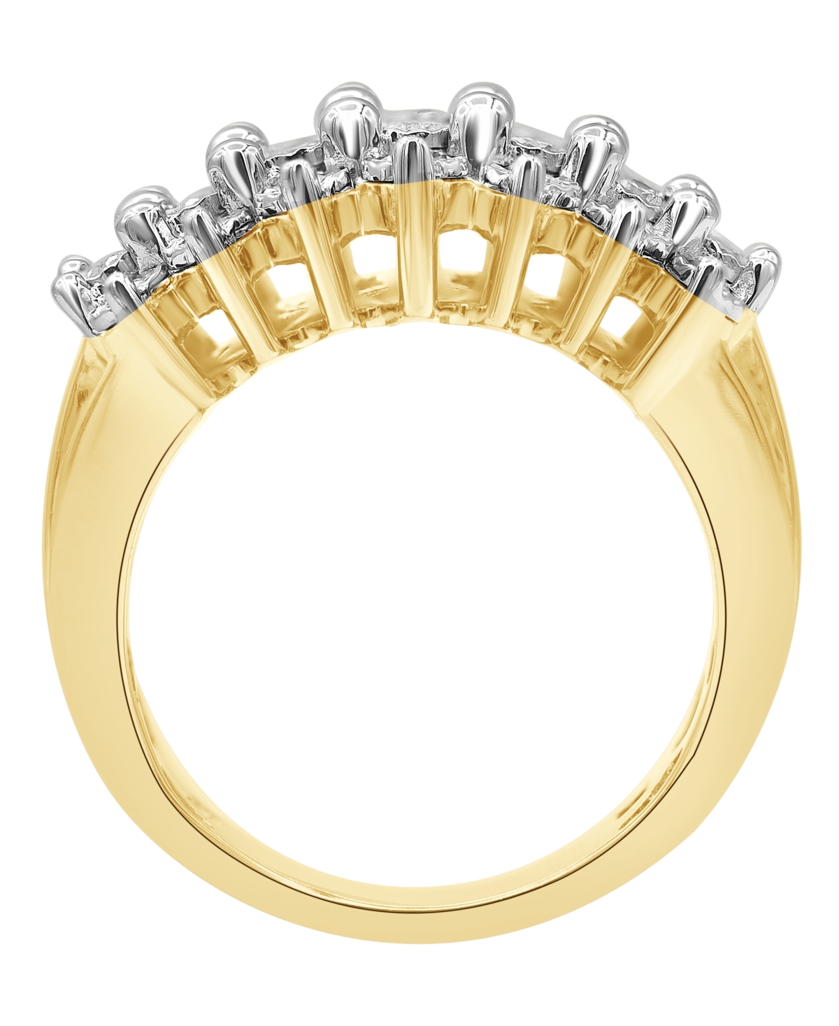 Diamond Multi-Row Ring (1/2 ct. t.w.) in Sterling Silver or 14K Gold Over Sterling Silver