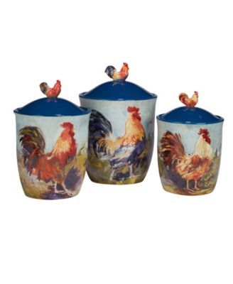 Rooster Meadow Canister Set, 3 Piece