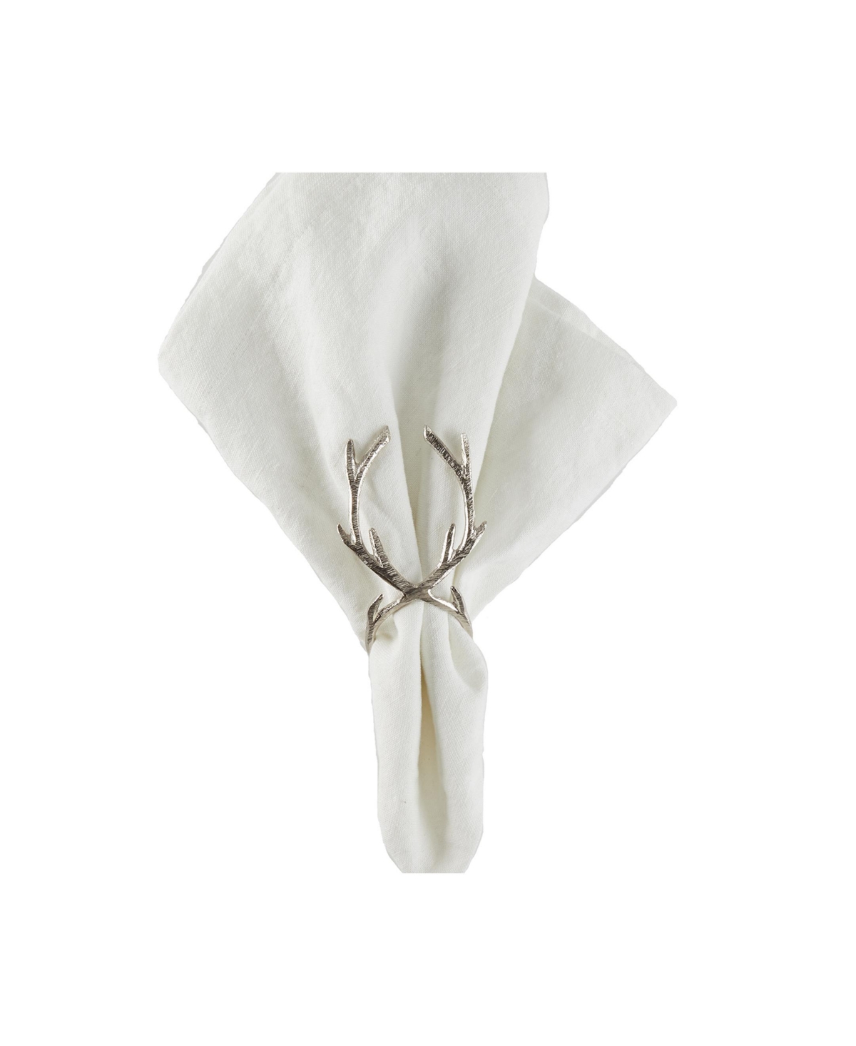 Tableau Antler Napkin Rings, Set Of 8 In Silver-tone